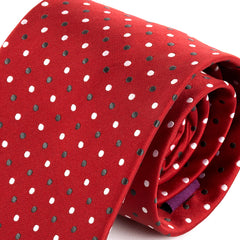 Red Multi Polka Dot Wide Silk Tie 9cm