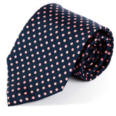 Blue & Pink Polka Dot Wide Silk Tie 9cm