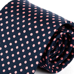 Blue & Pink Polka Dot Wide Silk Tie 9cm