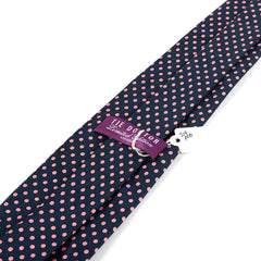 Blue & Pink Polka Dot Wide Silk Tie 9cm