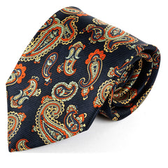 Royal Indigo Paisley Wide Silk Tie 9cm