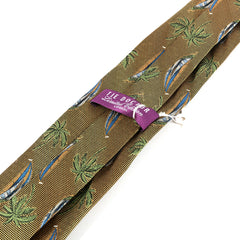 Gold Sailboat Wide Silk Tie 9cm