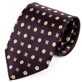 Gilded Purple Floral Wide Silk Tie 9cm