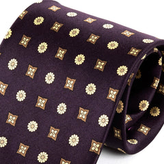 Gilded Purple Floral Wide Silk Tie 9cm