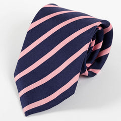 Blue & Pink Wide Silk Tie 8.5cm