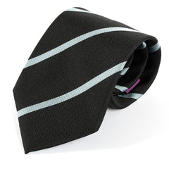 Black and Light Blue Striped Silk Tie 9.5cm