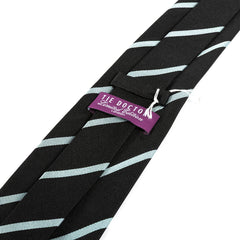 Black and Light Blue Striped Silk Tie 9.5cm