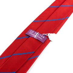 Adila Red Striped Wide Silk Tie 8.5cm