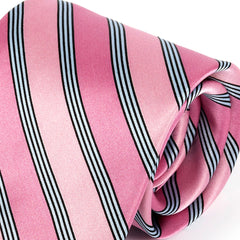 Light Pink Striped Wide Silk Tie 10cm