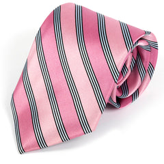 Light Pink Striped Wide Silk Tie 10cm