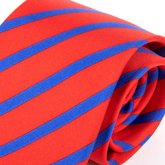 Red & Blue Vanguard Striped Wide Silk Tie 9cm