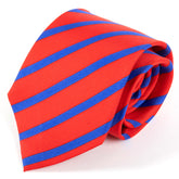 Red & Blue Vanguard Striped Wide Silk Tie 9cm
