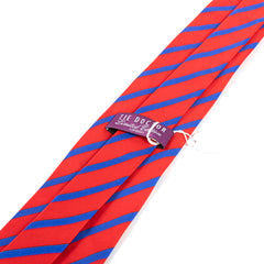 Red & Blue Vanguard Striped Wide Silk Tie 9cm