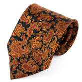 Navy Blue & Purple Paisley Wide Silk Tie 9cm