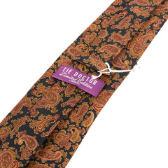 Navy Blue & Purple Paisley Wide Silk Tie 9cm
