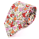 Purple Cotswold Bloom Floral Cotton Tie 7cm