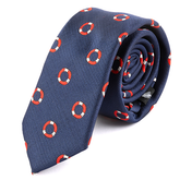 Blue Lifebuoy Motif Tie 6cm