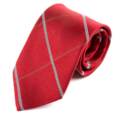 Prestige Red Windowpane Check Silk Tie 8cm