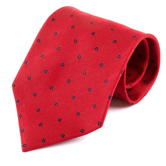 Red Petal Dot Wide Silk Tie 10cm