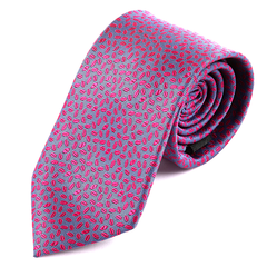 Navy Blue & Red Coffee Bean Motif Tie 7.5cm