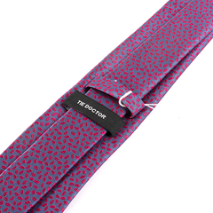 Navy Blue & Red Coffee Bean Motif Tie 7.5cm