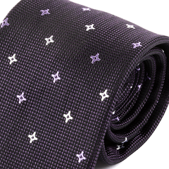 Purple Twilight Star Pattern Silk Tie 8cm