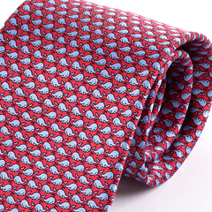 Pink Whale Print Silk Tie 8.5cm
