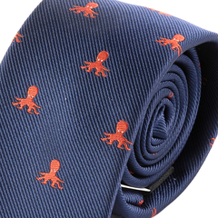 Blue Octopus Pattern Tie 6cm