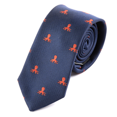 Blue Octopus Pattern Tie 6cm