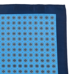 Abramo Blue Medallion 33cm Pocket Square