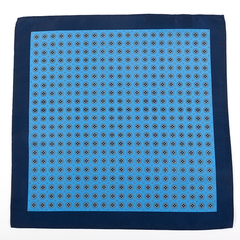 Abramo Blue Medallion 33cm Pocket Square