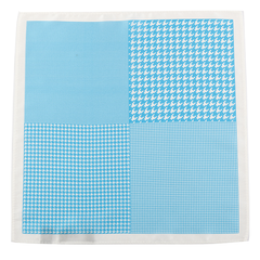 Kales Light Blue Houndstooth Pocket Square 32cm