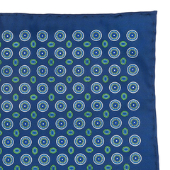 Blue Spaced Medallion IMS Pocket Square 33cm