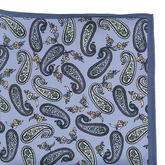 Blue Floral Mist Silk Pocket Square