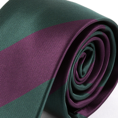 Green And Purple Striped Tie 7.5cm