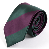 Green And Purple Striped Tie 7.5cm