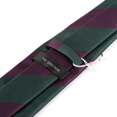 Green And Purple Striped Tie 7.5cm