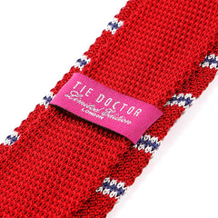 Red Stripe Silk Knitted Tie - Tie Doctor