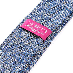 Denim Blue Polka Dot Silk Knitted Tie - Tie Doctor