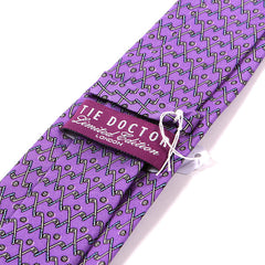 Purple Golf Club & Ball Print Silk Tie 7.5cm - Tie Doctor