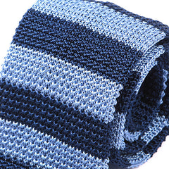 Dexter Blue Striped Silk Knitted Tie 6cm - Tie Doctor
