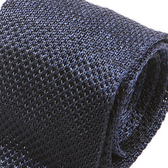 Blue Duo Block Silk Pointed Knitted Tie - Tie Doctor