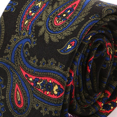 Black & Green Vintage Paisley Slim Silk Tie 6cm - Tie Doctor