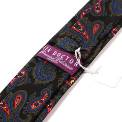 Black & Green Vintage Paisley Slim Silk Tie 6cm - Tie Doctor