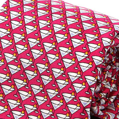 Dark Pink Martini Print Silk Tie 7.5cm - Tie Doctor