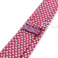Dark Pink Martini Print Silk Tie 7.5cm - Tie Doctor