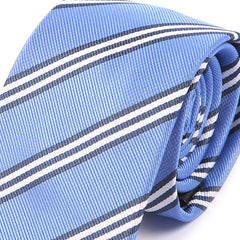 Light Blue Regimental Stripe Tie 7.5cm - Tie Doctor