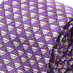 Purple Martini Print Silk Tie 7.5cm - Tie Doctor