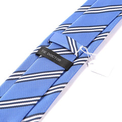 Light Blue Regimental Stripe Tie 7.5cm - Tie Doctor