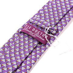 Purple Martini Print Silk Tie 7.5cm - Tie Doctor